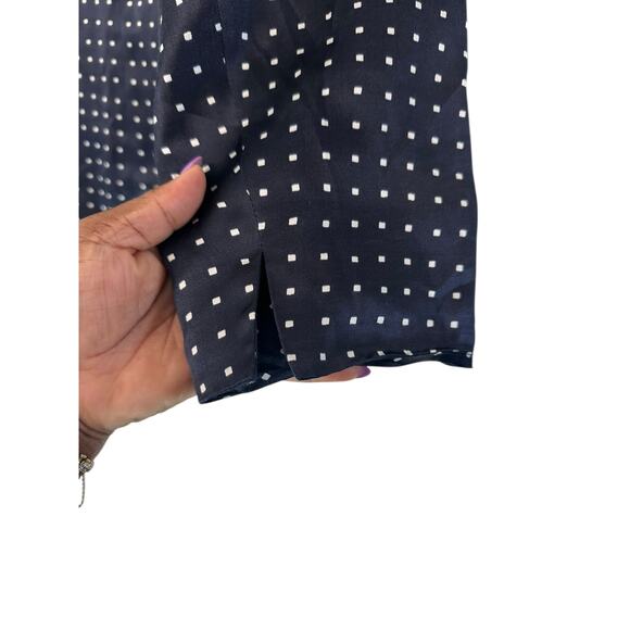 Pendleton Blazer Blue Polka Dot Open Front Silk Blend Office Work Career Size 16 - Picture 7 of 11
